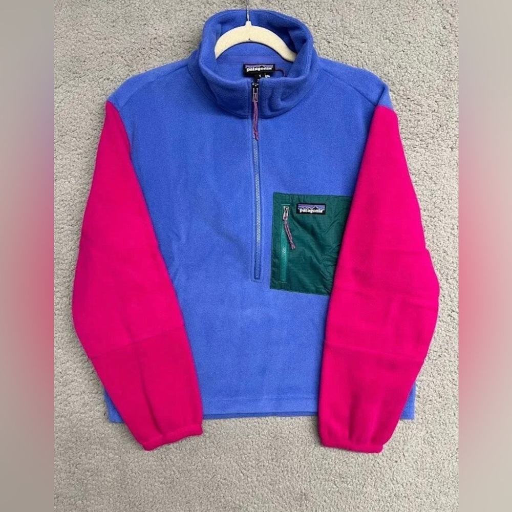 Patagonia microdini Women’s half zip pullover size S float blue